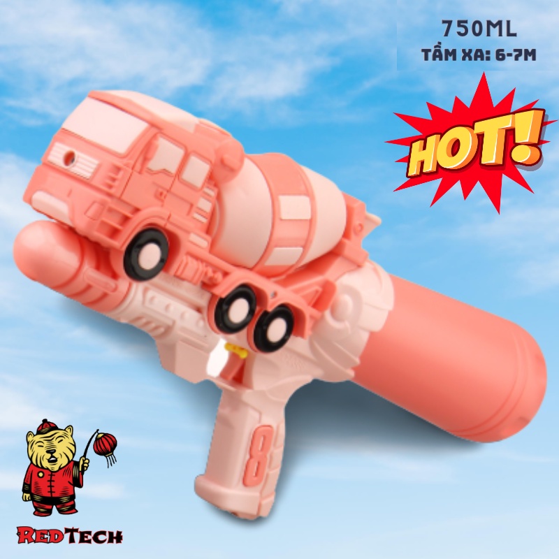 Súng bắn nước áp lực cỡ lớn hình xe bồn 750ml Redtech.