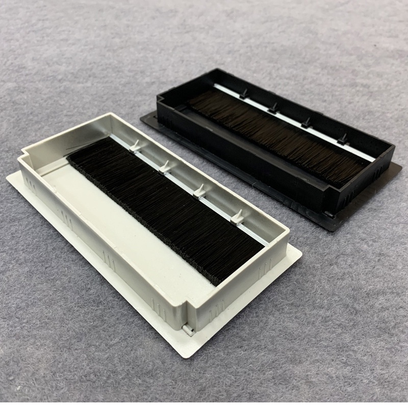 Nắp Luồn Dây Chữ Nhật 80x160mm - Nắp Luồn Dây Nhựa ABS Màu ĐEN & BẠC Cao Cấp
