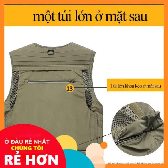 Áo gile nhiều túi cho nhà báo, nhiếp ảnh ,dân câu cá , phượt thủ (Chúng Tôi Rẻ Nhất)