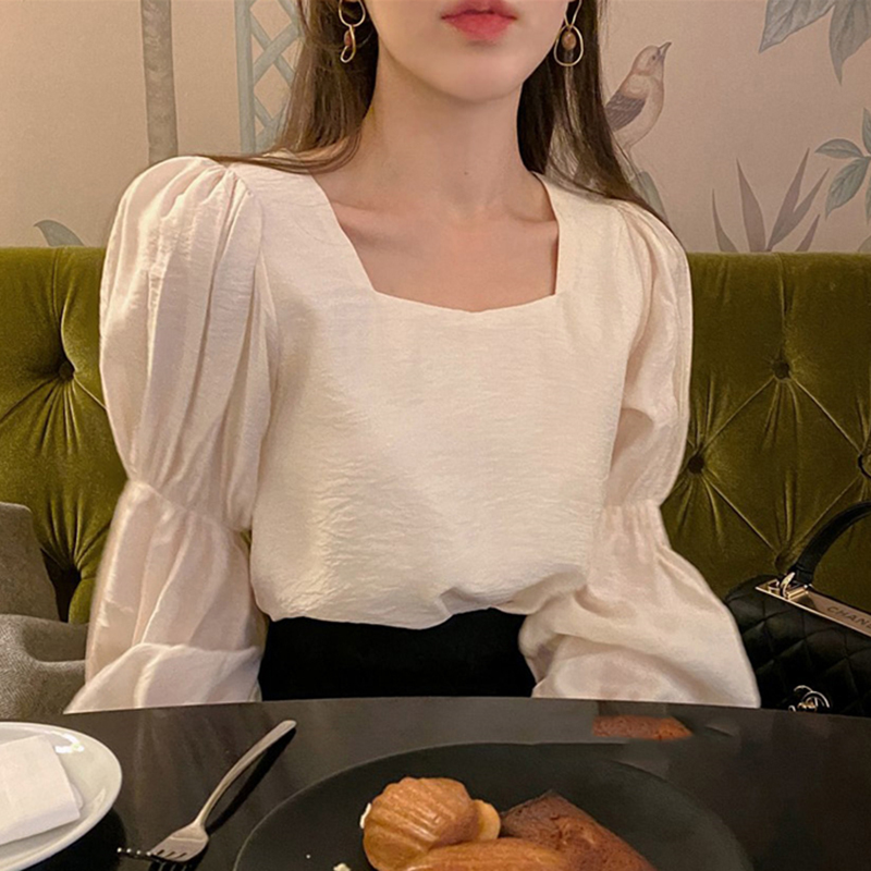 Áo Sweater Cổ Vuông Phong Cách Retro Hàn Quốc | BigBuy360 - bigbuy360.vn
