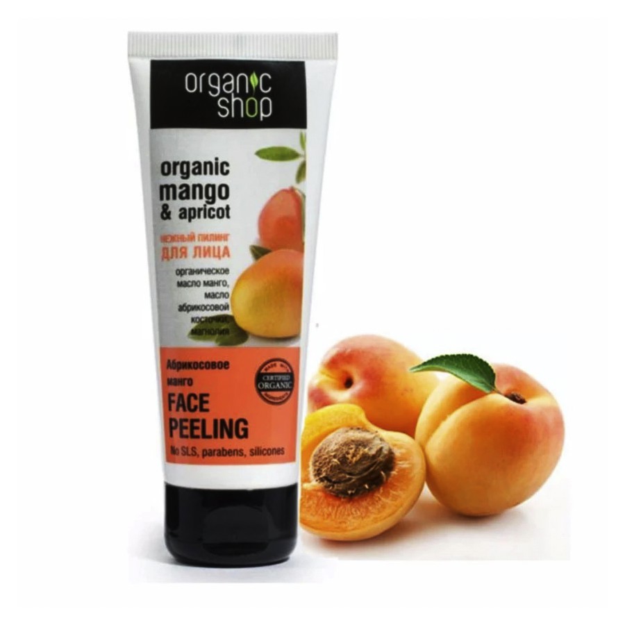 Kem Tẩy Da Chết Mặt Organic Shop Chiết Xuất Xoài, Kem Tẩy Tế Bào Chết Da Mặt Mango Apricot (75ml)