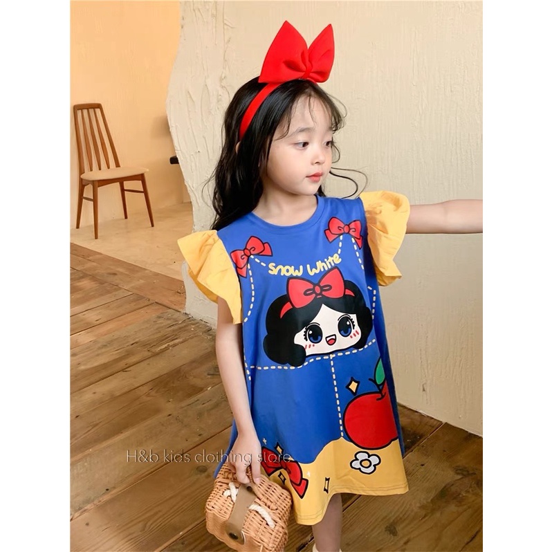 Đầm váy cho bé gái in 3D hình họa tiết đáng yêu size 10kg đến 20kg-Đầm cho bé gái 100% cotton thoáng mát cho bé