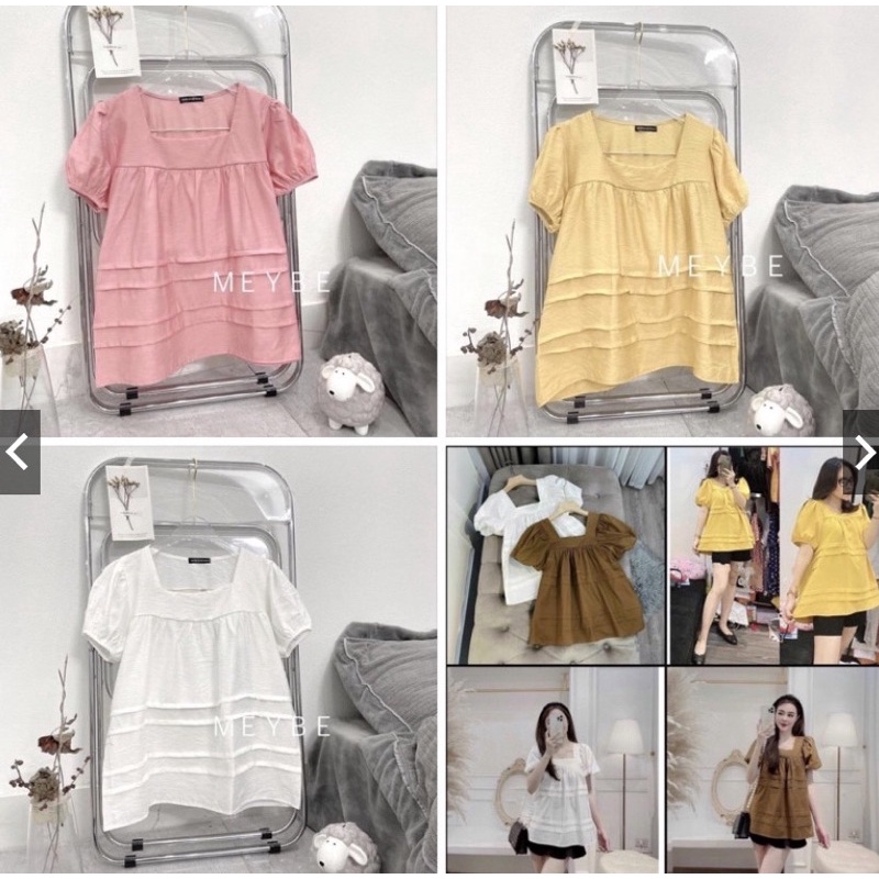 Áo bầu thiết kế cổ vuông trẻ trung A7