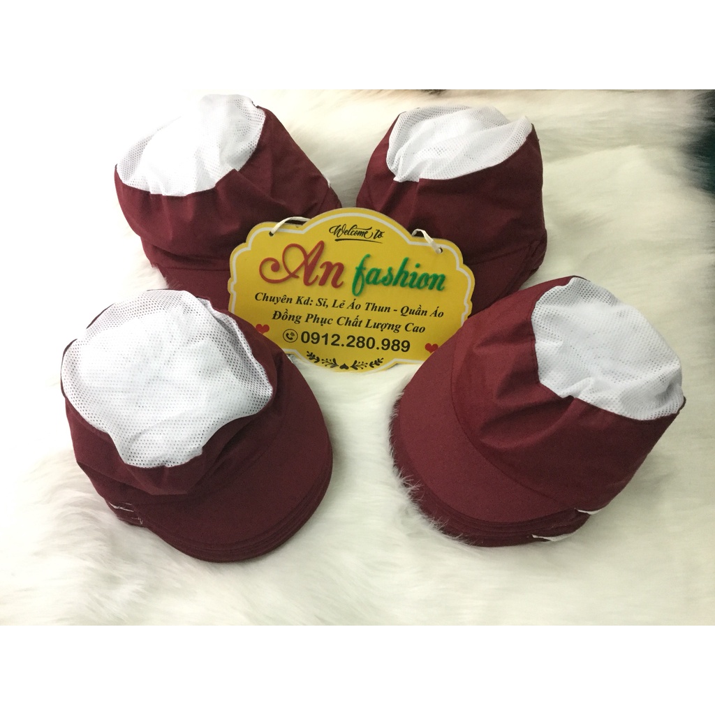 Nón Kết Có Búi Tóc Vải Kaki Phối Lưới Dùng Trong Ngành Thực Phẩm, Thủy Sản _ Xưởng sản xuất trực tiếp