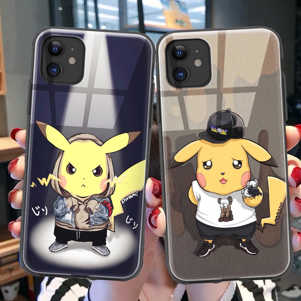 Ốp Điện Thoại Kính Cường Lực Họa Tiết Pokemon Cho OPPO A94 A93 A31 A8 A5S A7 A59 F1S A12 A12S