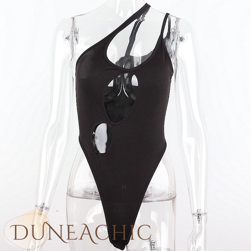 DUNEA Bộ Áo Liền Quần Không Tay Màu Trơn Thiết Kế Độc Đáo Dành Cho Nữ