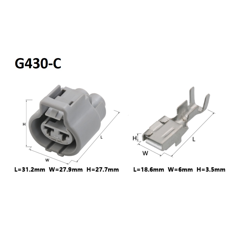 G430-Giắc cắm quạt RAV4 2 lỗ 4.8mm