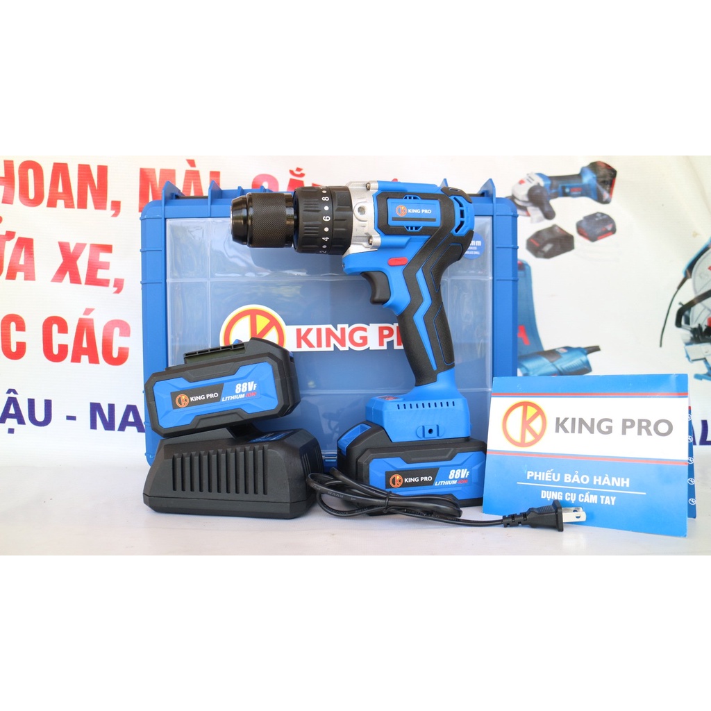 [  RẺ  VÔ ĐỊCH] Máy Khoan Pin 88V Đầu Auto Lock 13mm KINGPRO