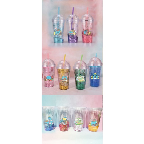 cốc 2 lớp mèo capoo kim tuyến CNKI36 cốc giữ nhiệt ly 2 lớp cốc làm lạnh dễ thương 500ml