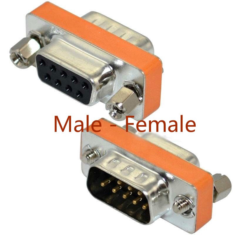 High Quality Mini Null Modem DB9 Female Male Plug Adapter Gender Changer Cross