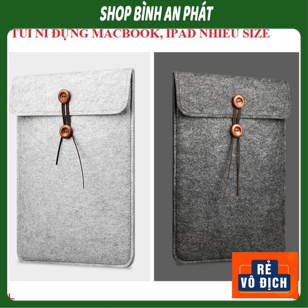 Túi Nỉ Bảo Vệ Laptop - Macbook Air Pro 11 inch, 12 inch, 13 inch, 14 inch, 15 inch, 16 inch