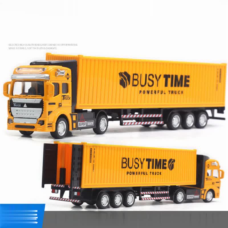 Xe Mô hình ô tô Container Đầu Kéo Đồ Chơi Cỡ Lớn Bằng Kim Loại Sắt Giá Rẻ Cho Bé Tỷ Lệ 1:48
