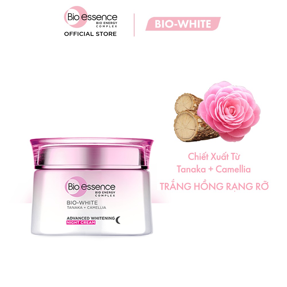 Kem dưỡng trắng chuyên sâu ban đêm Bio-Essence Bio-White chiết xuất Tanaka &amp; Camellia 50g
