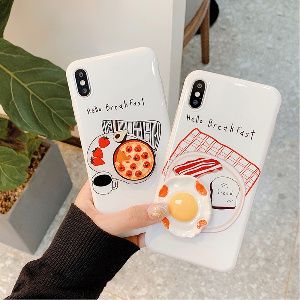 Ốp điện thoại nhựa in hình pizza/ quả trứng 3D lạ mắt cho điện thoạiiPhone XSMAX/XR/ X/8+/8/7+/7/6/6+/6S | BigBuy360 - bigbuy360.vn