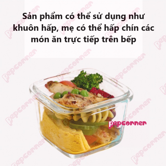 Hộp thủy tinh trữ đông, trữ đồ ăn dặm thức ăn cho bé 130ml dày dặn, có thể hấp nướng, dùng được trong lò vi sóng