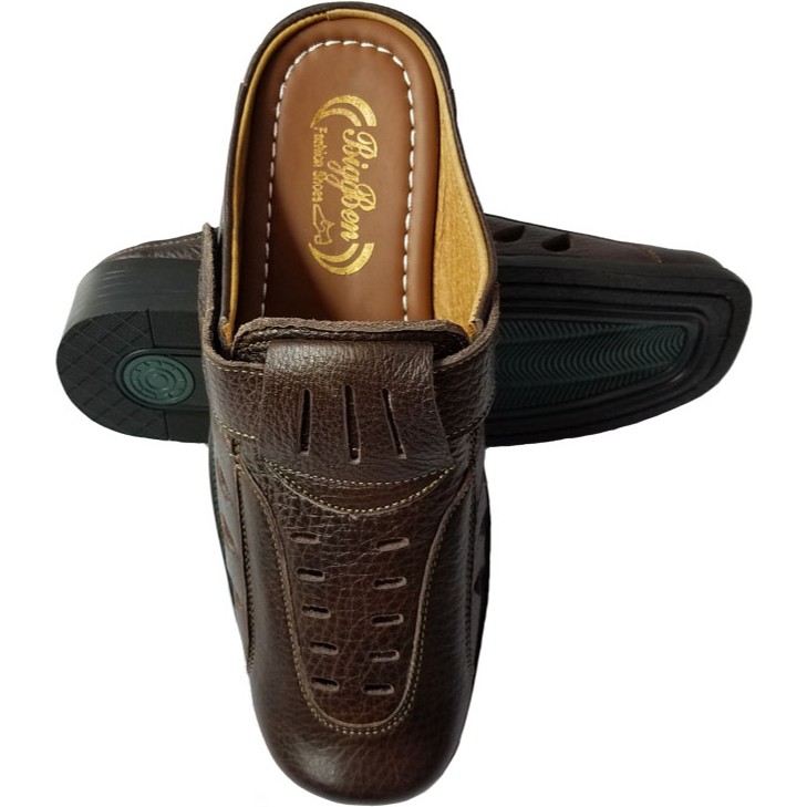 Dép Bít Mũi Rọ Nam Da Bò BIGGBEN Cao Cấp HKD138