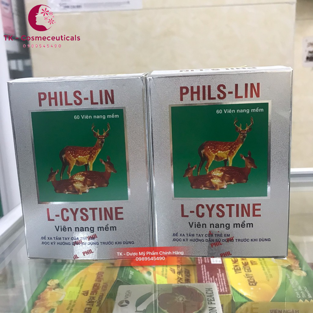 L-CYSTINE PHILS-LIN L-CYTINE - Giảm Sạm Da, Tàn Nhang, Mề Đay, Chống Lão Hóa - Hộp 60 Viên