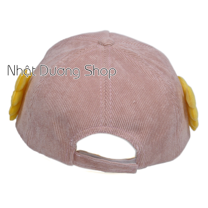 Nón kết trẻ em con vịt kêu Cạp Cạp, vài nhung mềm cho bé 2 đến 5 tuổi - Hồng êm ái dành cho bé