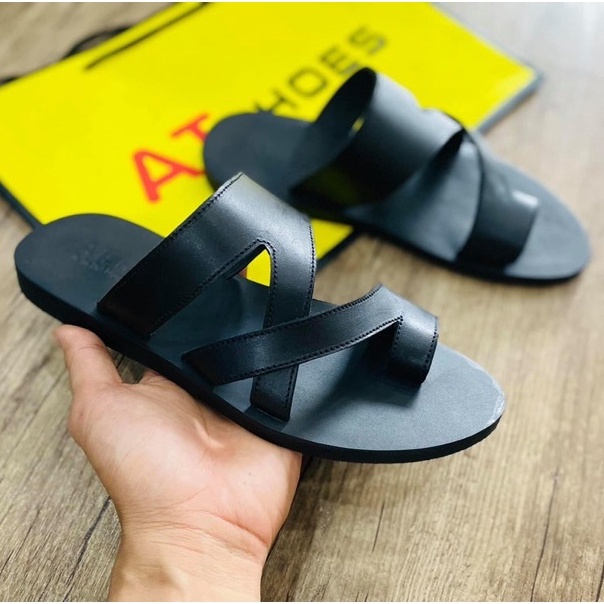 Dép Xỏ Ngón Unisex Dép Kẹp Chéo Da Bò Thật Không Thấm Nước Phù Hợp Mọi Lứa Tuổi XNMsg01
