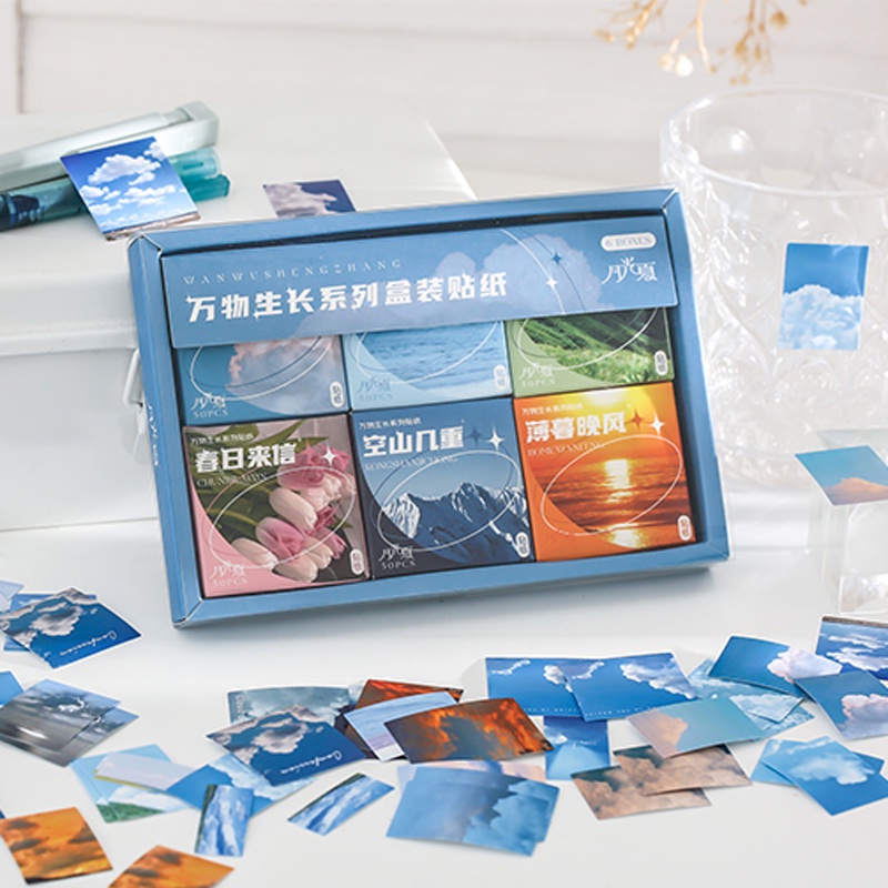 Mr.paper Bộ 300 Tờ 300 Miếng Dán Trang Trí Hình Cây Hoa Bướm Phong Cách vintage Đẹp Mắt DIY