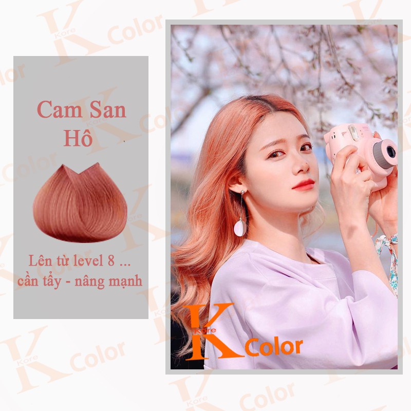 Thuốc nhuộm tóc CAM SAN HÔ sử dụng tại nhà nhiều thảo dược giá rẻ Kcolor