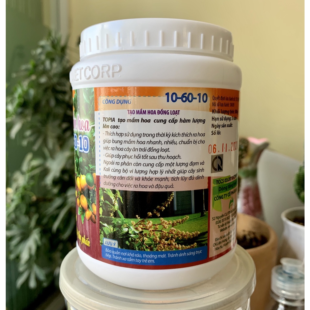 Siêu Tạo Mầm Hoa, Kích Thích Ra Hoa, Đậu Trái 10-60-10 + TE hũ 500g