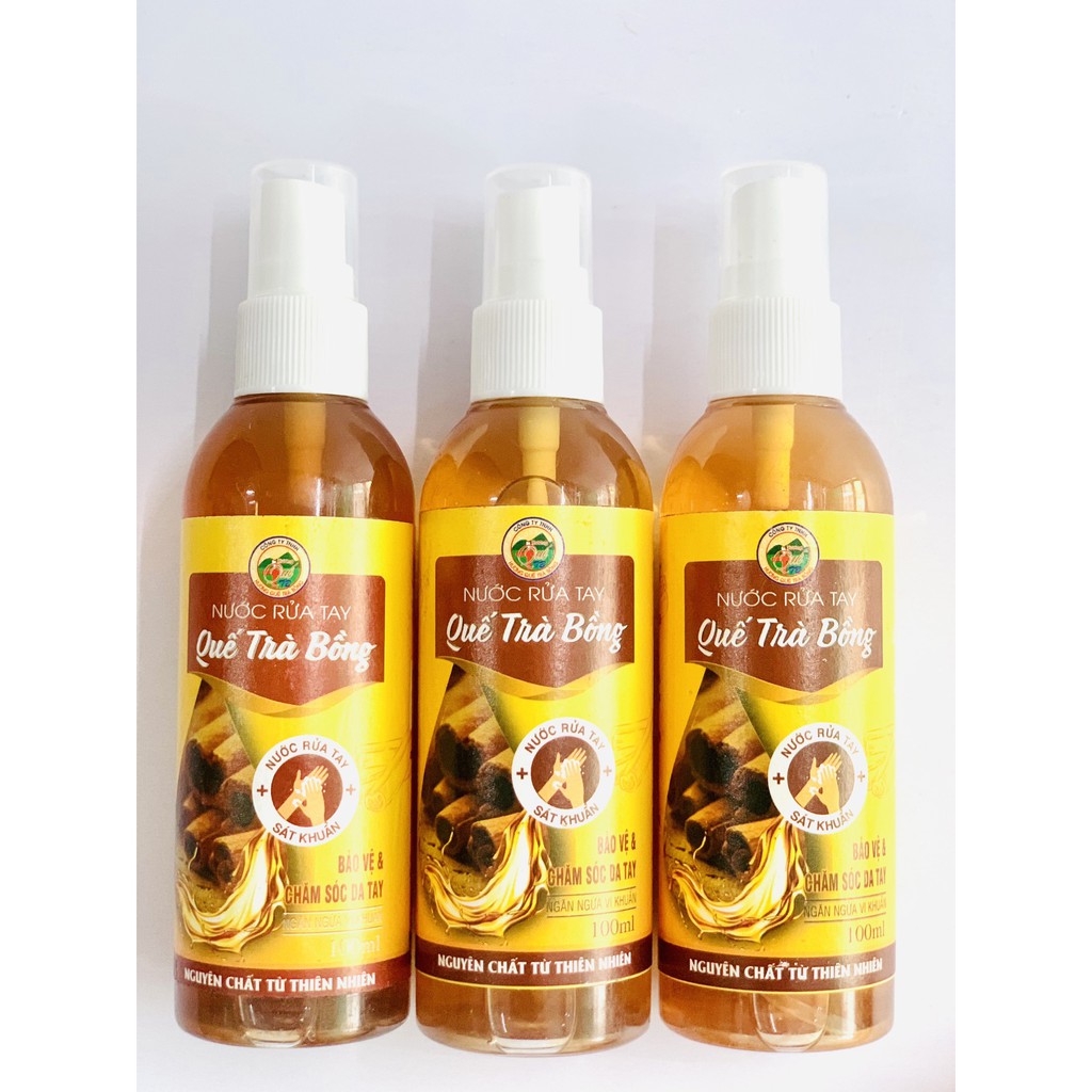 Nước rửa tay khô quế Trà Bồng Quảng Ngãi 100ML sạch khuẩn khô nhanh thơm lâu hương quế đã được kiểm nghiệm an toàn