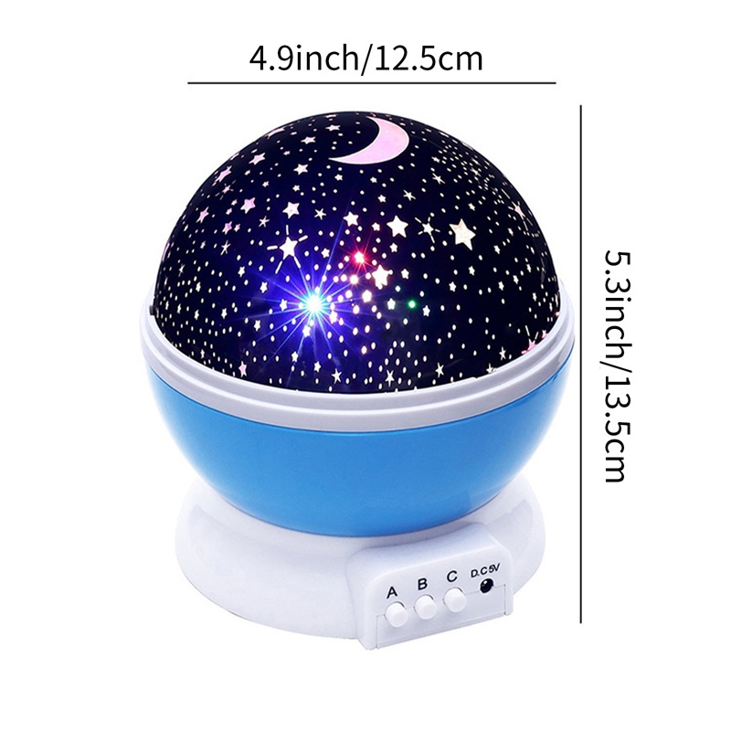Đèn ngủ 5W hình mặt trăng và ngôi sao nhiều màu sắc xoay 360 độ lãng mạn