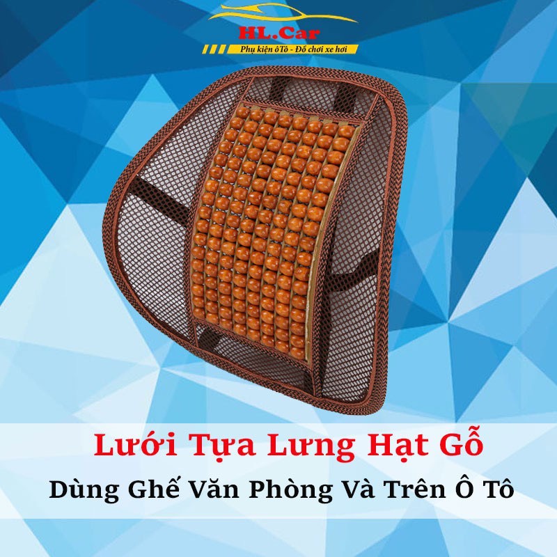 Tựa Lưng Ô Tô Hạt Gỗ Cao Cấp - Tựa Lưng Ghế Văn Phòng Chống Đau Mỏi Lưng Hiệu Quả