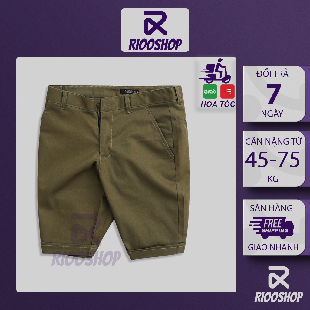 Quần short kaki nam cao cấp RPS040 xanh rêu