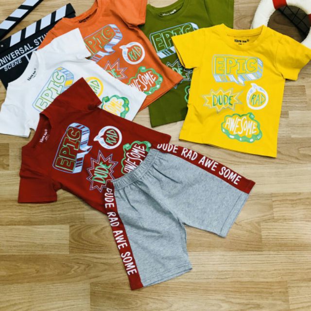 Combo 4 bộ bé trai họa tiết