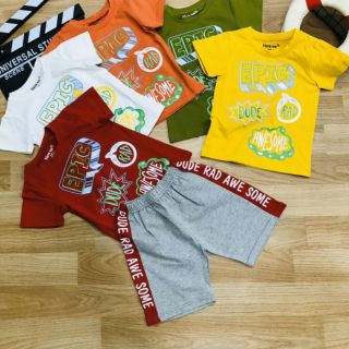 Combo 4 bộ bé trai họa tiết