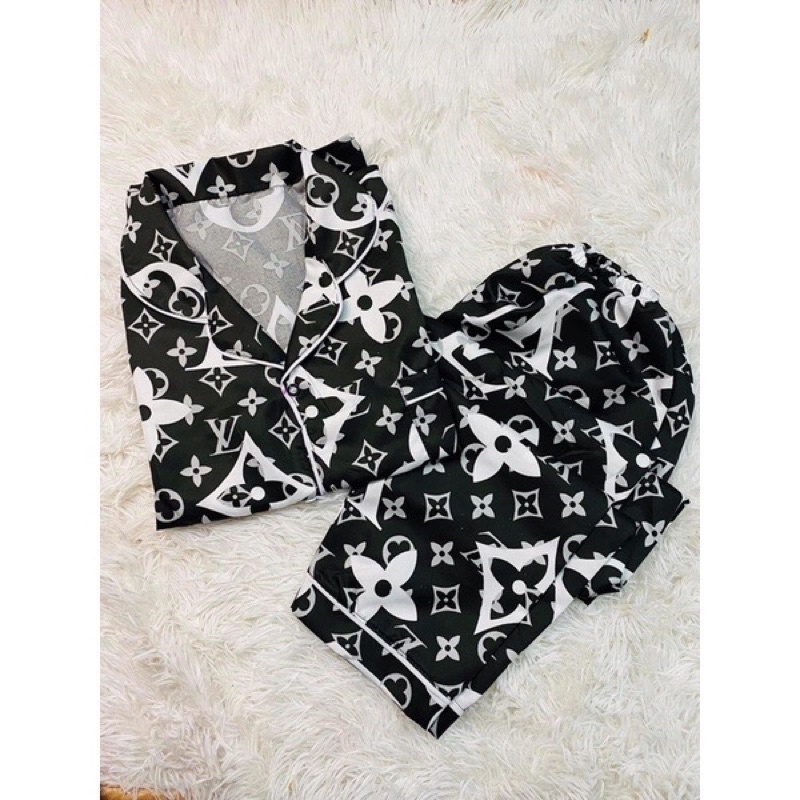 Bộ ngủ pijama dành cho nữ LV cánh dơi cách điệu chất kate thái - Đồ ngủ thời trang ở nhà