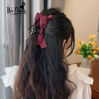 Kẹp Tóc Hình Nơ Màu Đỏ Vang Phong Cách Hàn Quốc