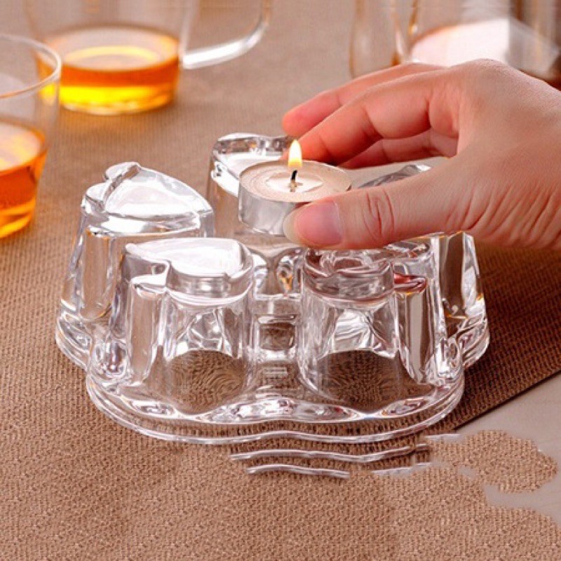 Bếp đun nến tim màu trắng