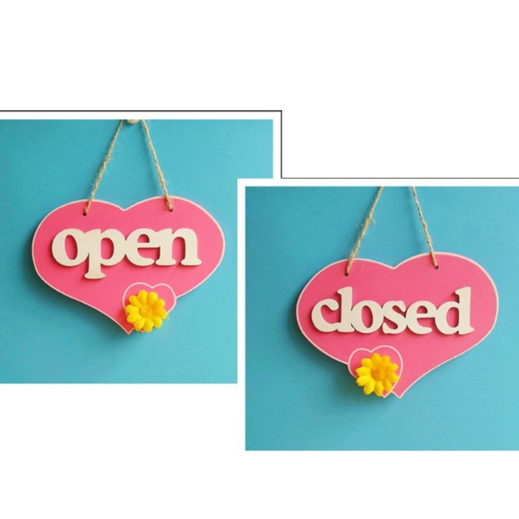 Bảng treo tường OPEN CLOSE hình trái tim