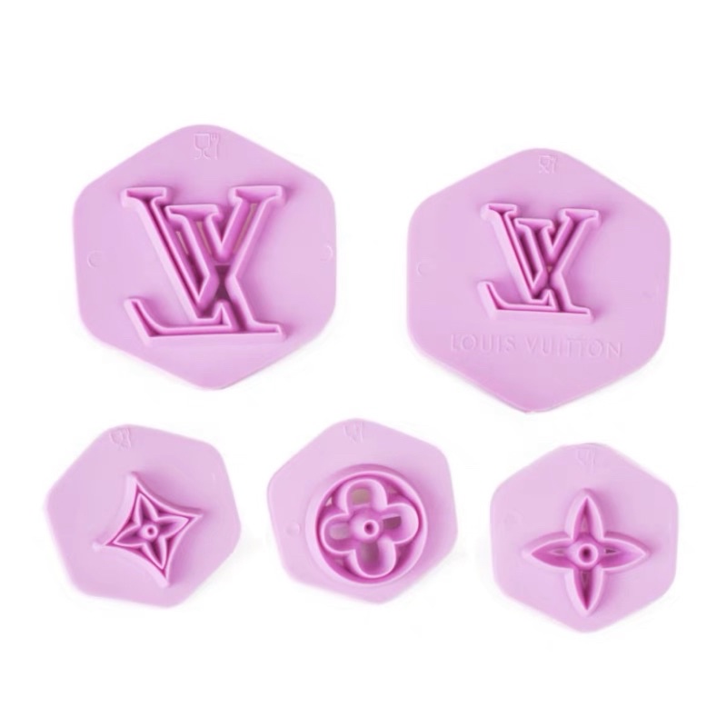 Khuôn nhấn logo thương hiệu thời trang fondant/đất sét