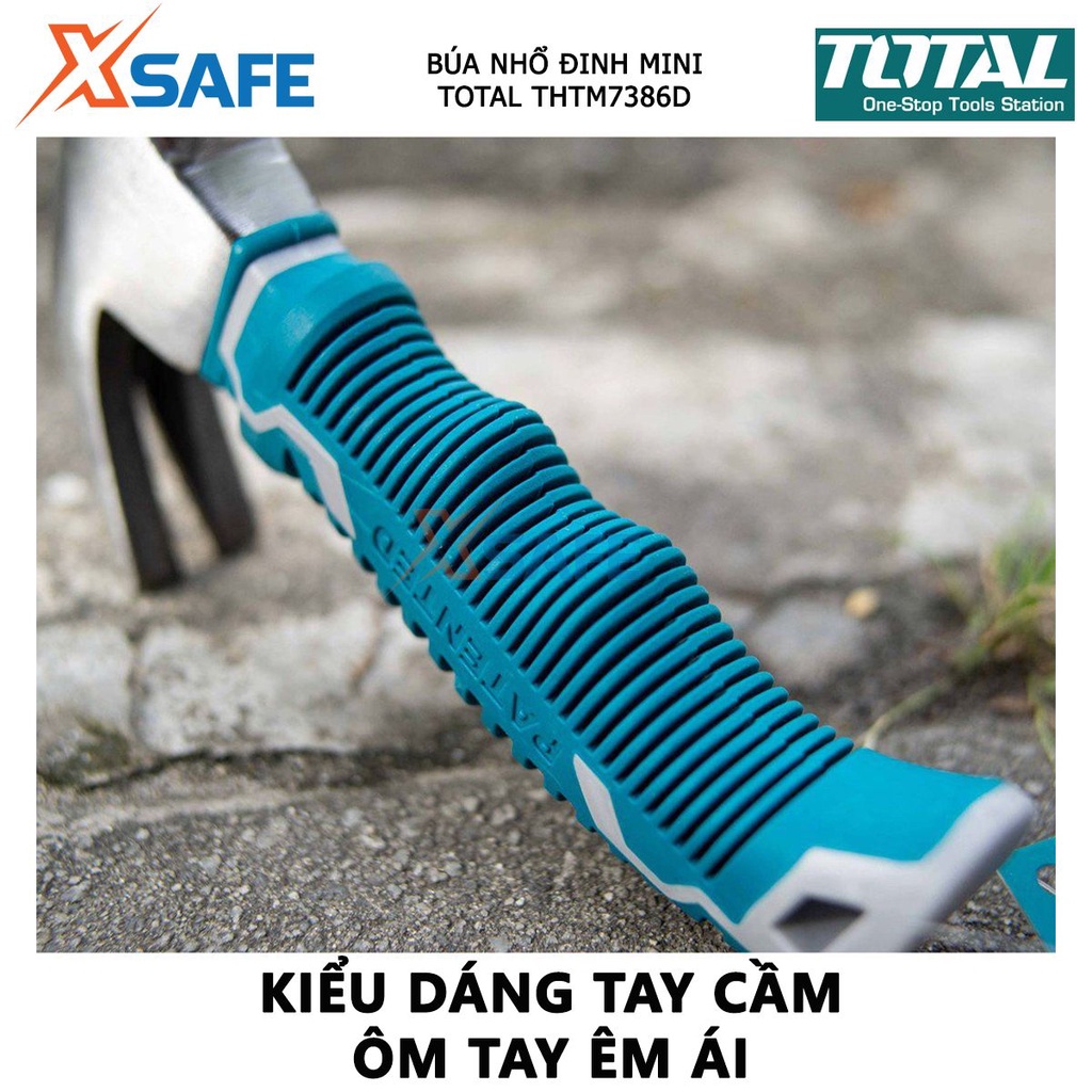 Búa nhổ đinh mini TOTAL THTM7386D Búa cầm tay trọng lượng 8oz (226g) thép carbon 45# - Chính hãng [XSAFE]