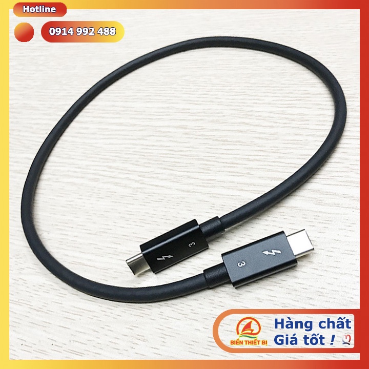 Cáp Thunderbolt 3 to Thunderbolt 3 dài 0.7m  Tốc độ 40Gbps xuất hình ảnh 5K 4K hỗ trợ sạc 20V-5A/ 100W PD.