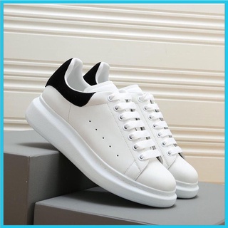 Giày MC QUEEN Đôn Đế Tăng Chiều Cao - Giày Thể Thao Sneaker Nam Nữ MCQ Trắng Gót Nhung Dây Lụa Full Box