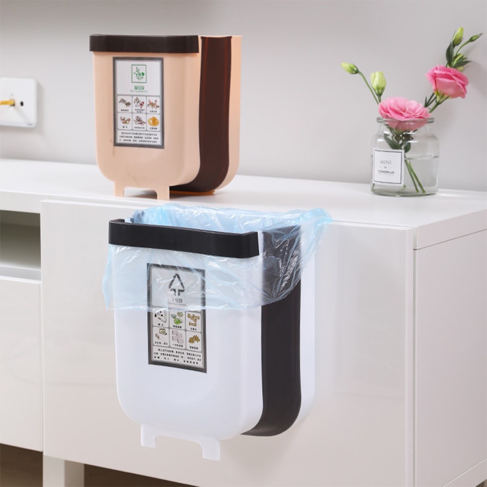 [Tổng Kho Sỉ] Thùng Đựng Rác Gắn Cửa Tủ Gấp Gọn Nhà Bếp - Thu Rộng Hẹp Thông Minh V8