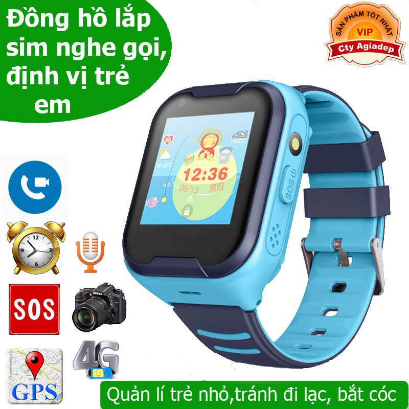 Đồng hồ GPS video call + Sim 4G nghe gọi định vị theo dõi trẻ em Giormani
