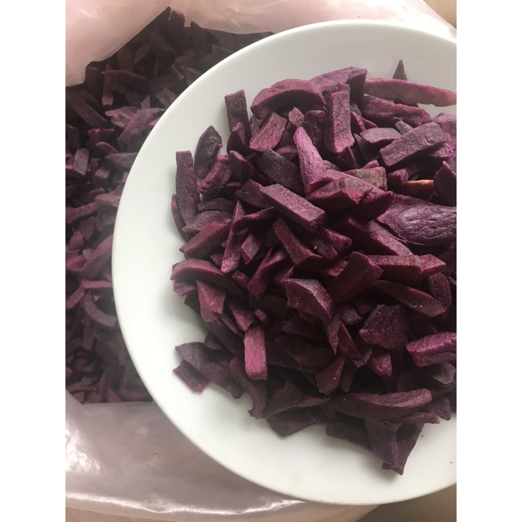 Khoai lang tím sấy giòn không đường hàng vụn 500gr Lê Hải | BigBuy360 - bigbuy360.vn