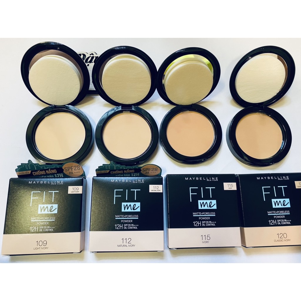 Phấn Nền Kiềm Dầu Chống Nắng 12H SPF28 PA+++ Mịn Lì Lâu Trôi Fit Me Maybelline New York Compact Powder 6g