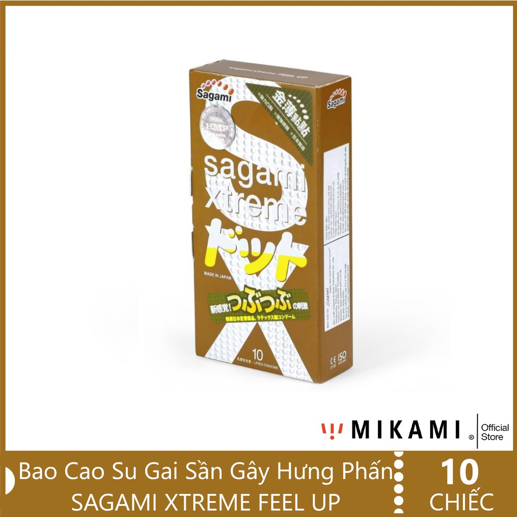 Bao Cao Su SAGAMI XTREME FEEL UP Gai Sần Kéo Dài Thời Gian - Hộp 10c