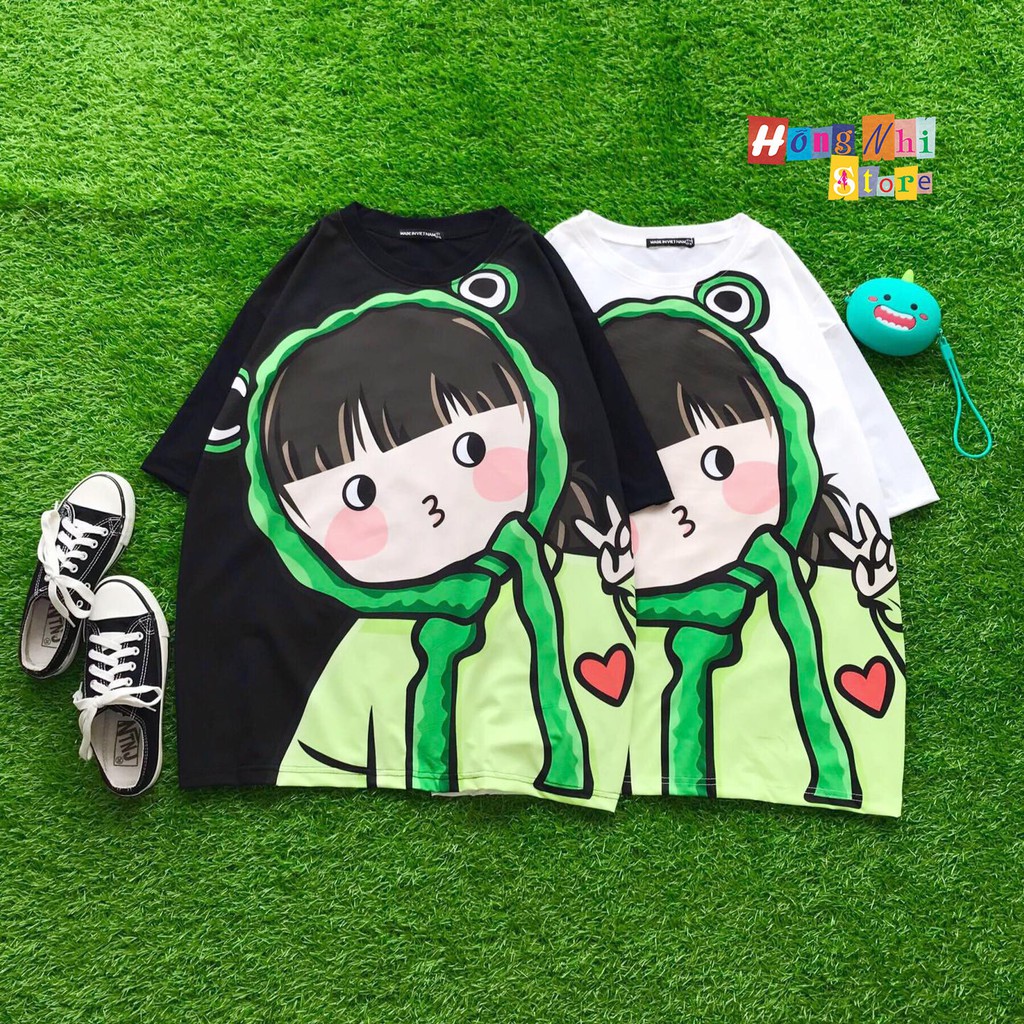 Áo Thun Tay Lỡ In Hình Cô Bé Quàng Khăn 3D Dáng Rộng Oversize Ulzzang Unisex - MM