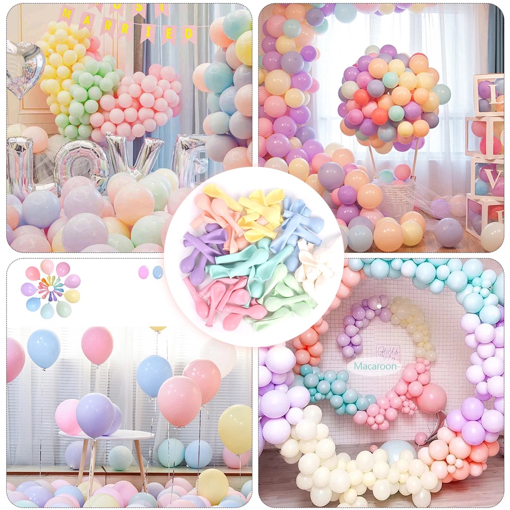 Set 10 Bong Bóng 5inch Màu Sắc Xinh Xắn Dùng Để Trang Trí Tiệc Sinh Nhật / Đám Cưới