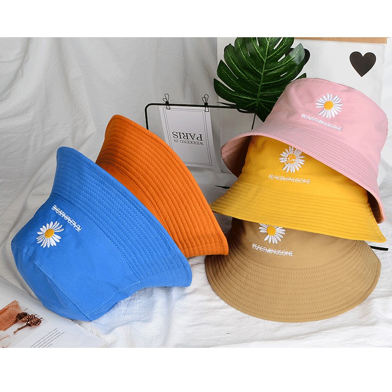 Mũ bucket tai bèo hai mặt vành rộng thêu hoa cúc unisex - LOPDOP OFFICAL