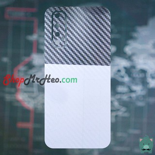 Skin dán mặt sau lưng vân 3d realme 7 - realme 7 pro - realme 7i - realme c17 - carbon, hình hộp, nhám, vân da