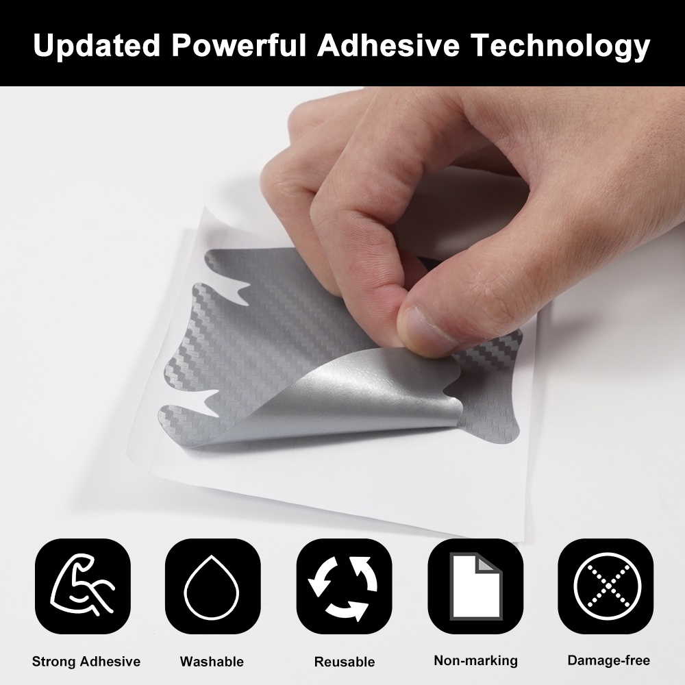 Set 4 Miếng Dán Bảo Vệ Cửa Xe Hơi Họa Tiết Sợi Carbon 3D Chống Trầy